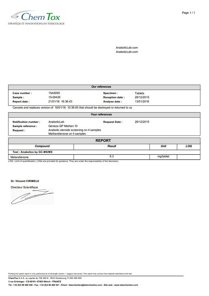 GP Methan 10 Lab Test