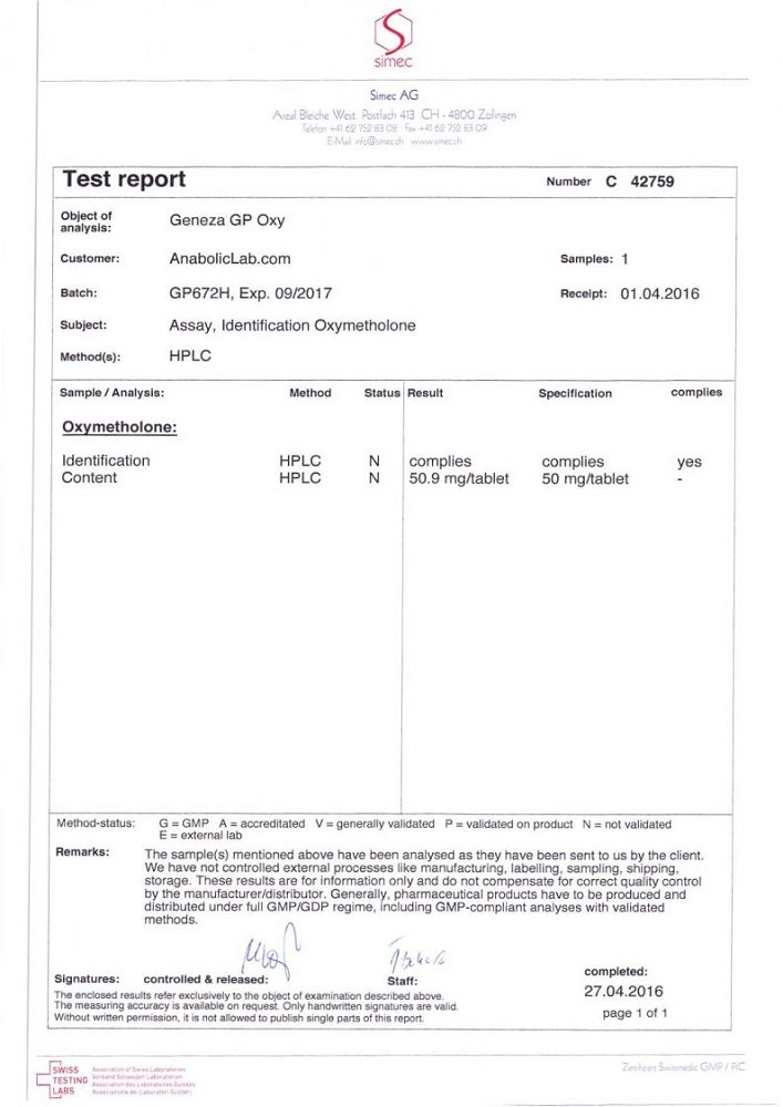 GP Oxy Lab Test