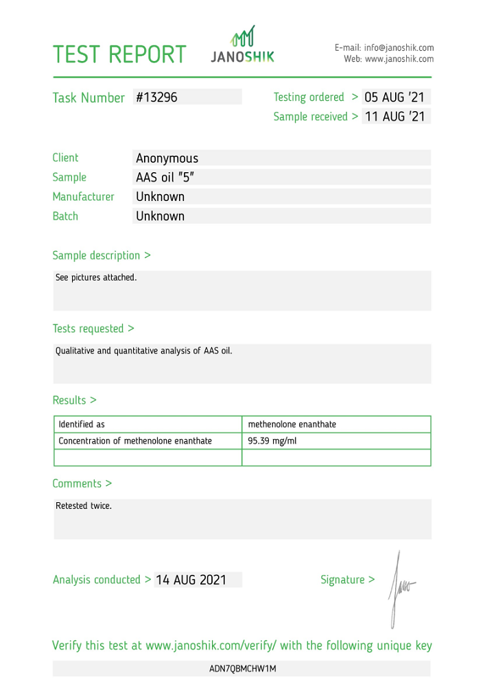 Odin Anabolics Primobolan 100 Lab Test