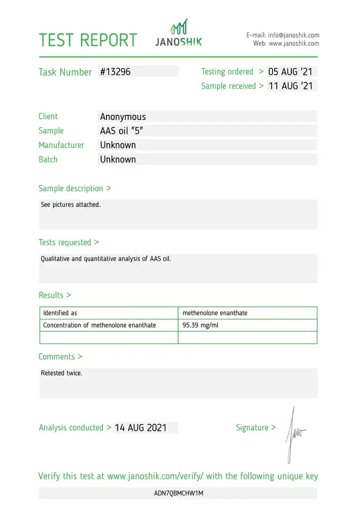 Odin Anabolics Primobolan 100 Lab Test