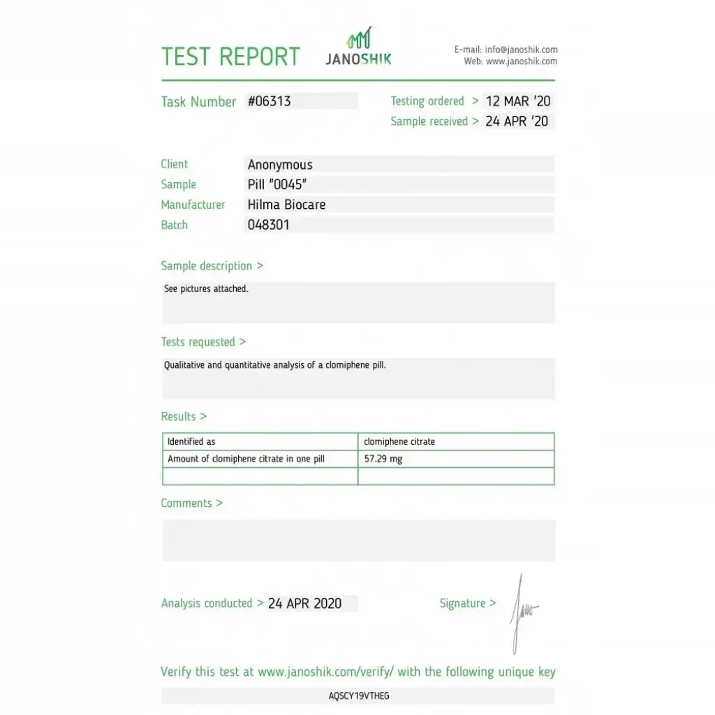Clomiphene Citrate (Hilma) Clomiphene Citrate (Hilma)