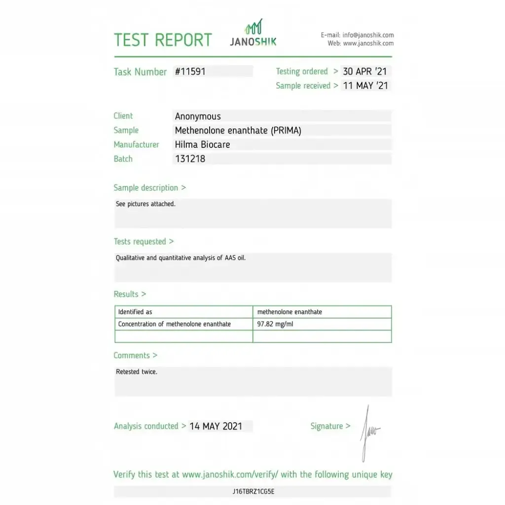 Methenolone Enanthate (Hilma) Methenolone Enanthate (Hilma)