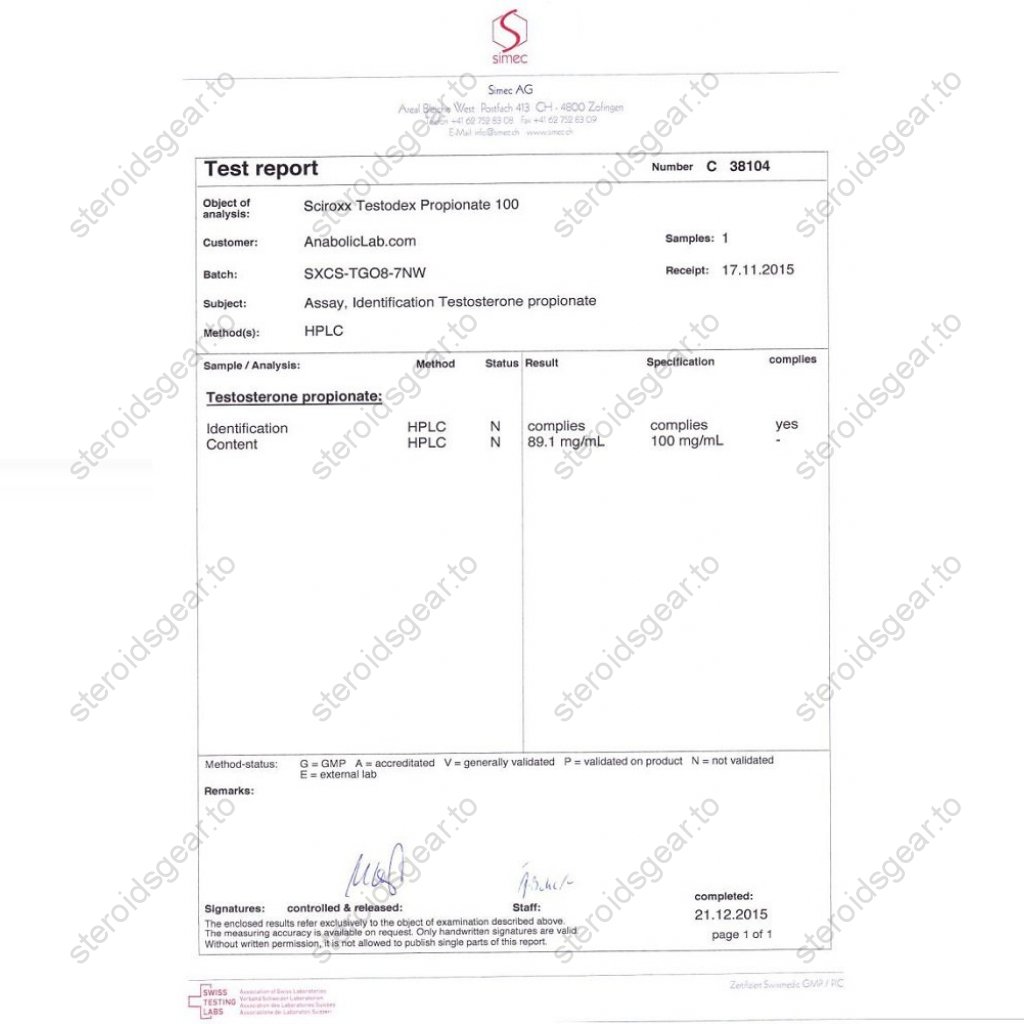 Testodex Propionate 100 Testodex Propionate 100