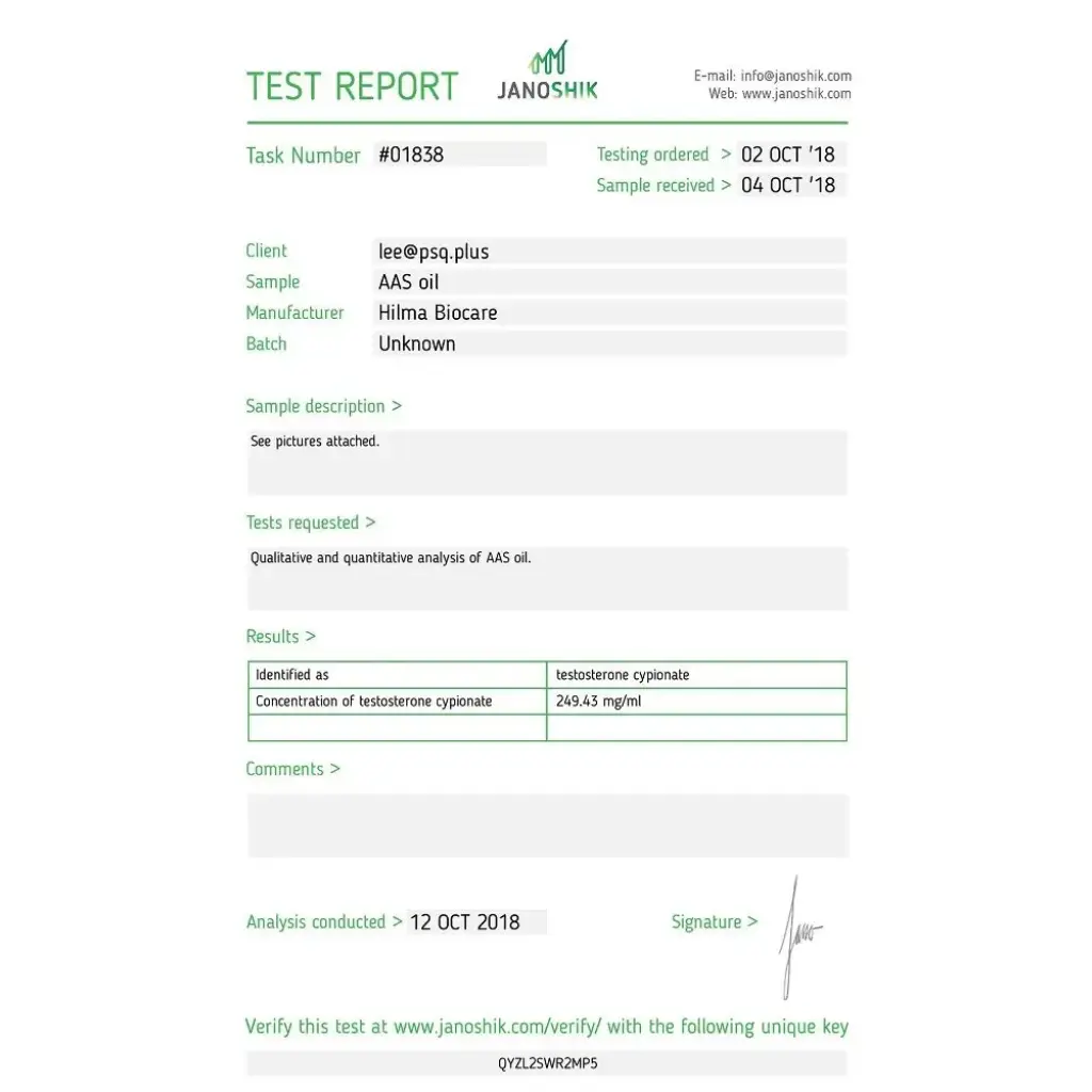 Testosterone Cypionate (Hilma) Testosterone Cypionate (Hilma)