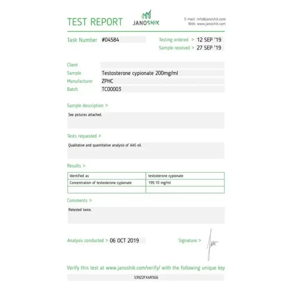 Testosterone Cypionate (ZPHC) Testosterone Cypionate (ZPHC)