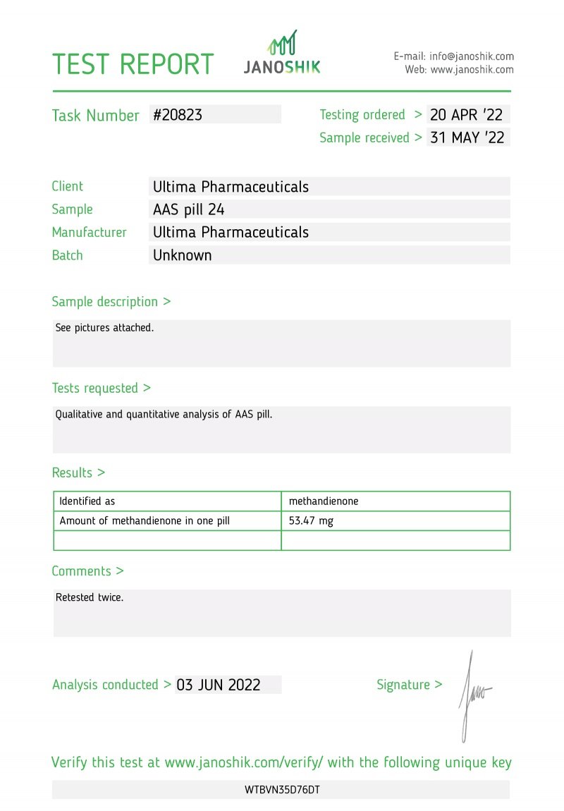 Ultima Dianabol 50 Lab Test