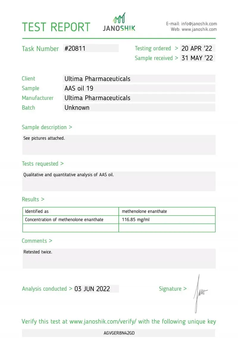 Ultima Primo 100 Lab Test