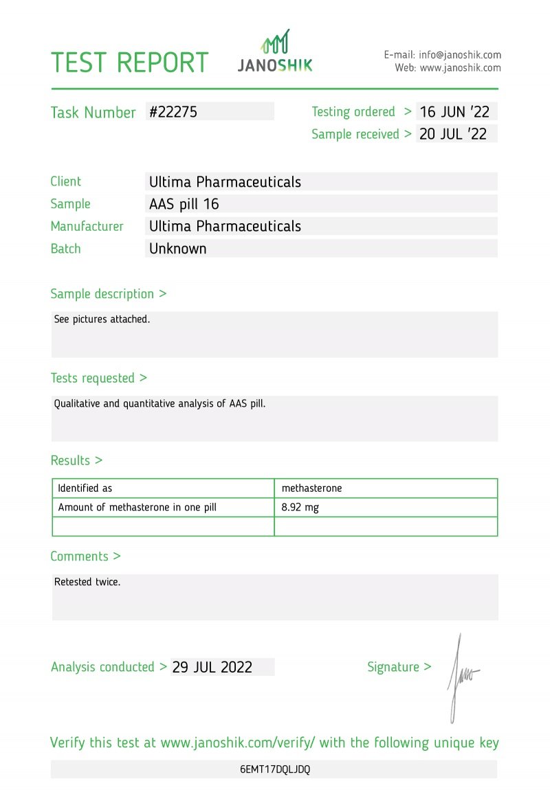 Ultima Superdrol Lab Test