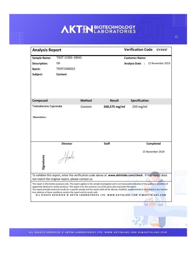 Xeno Test C 250 Lab Test